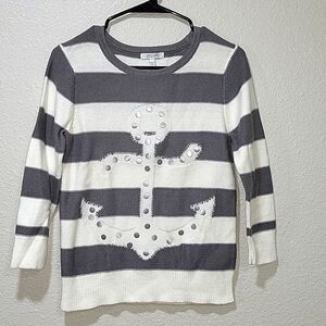 Delia*s women's knit striped crewneck sweater size Medium